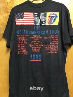 Vintage 80s Rolling Stones 1989 Steel Wheels American Tour Concert T-shirt XL