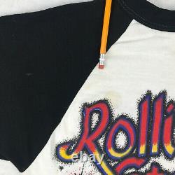 Vintage 80s Rolling Stones Concert Jersey T-shirt Xs Raglan Rock Tour
