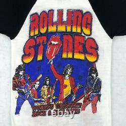 Vintage 80s Rolling Stones Concert Jersey T-shirt Xxs Raglan Rock Tour