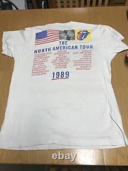 Vintage 80s Rolling Stones Rock Band USA Steel Wheels Concert Tour Tshirt XL