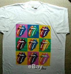 Vintage 80s Rolling Stones Steel Wheels Brockum Warhol T-shirt Sz XL 2xl Nouveau