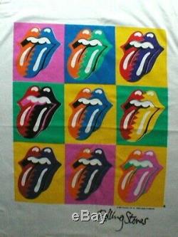 Vintage 80s Rolling Stones Steel Wheels Brockum Warhol T-shirt Sz XL 2xl Nouveau