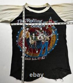 Vintage 80s The Rolling Stones 1981 Us Tour Tattoo You Raglan Shirt Taille M