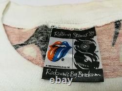 Vintage 80s The Rolling Stones All Over Printed Logo T Shirt 1989 Promo Tour