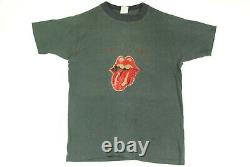 Vintage 80s The Rolling Stones Concert Tour T Shirt Sun Faded Rock Langue S Xs