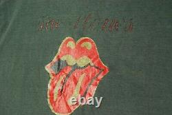 Vintage 80s The Rolling Stones Concert Tour T Shirt Sun Faded Rock Langue S Xs
