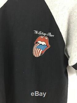 Vintage 80s The Rolling Stones USA Tour 1981 Black Grey Jersey T-shirt Petit