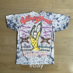 Vintage 90'94 Rolling Stones Voodoo Lounge World Tour T Shirt Tie Dye L Rare