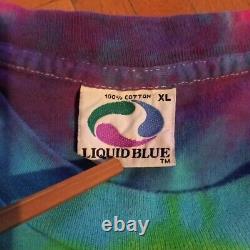 Vintage 90's Rolling Stones Liquid Blue Tie Dye 1994 Tour Promo T Shirt Taille XL