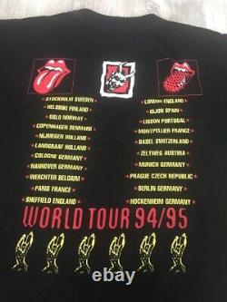 Vintage 90s The Rolling Stones Voodoo Lounge Tour 1994 1995 Bande Tee Shirt XL