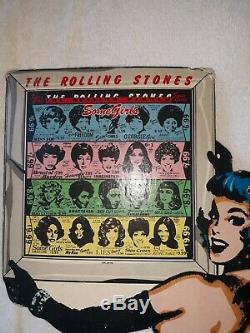 Vintage Advertsing 1978 Rolling Stones Quelques De 19 Pouces Filles. Comptoir Affichage