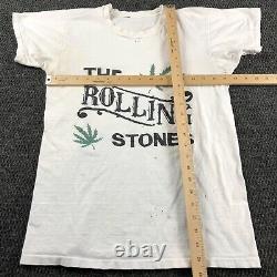 Vintage Années 1970 The Rolling Stones T Shirt Adulte Small 70s Mick Jagger Marijuana