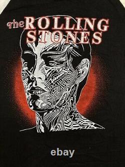 Vintage Années 80 The Rolling Stones Concert Tour Tattoo You 1981 Raglan Shirt L Rare