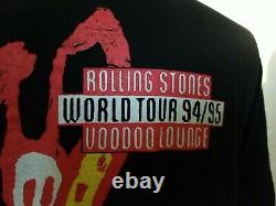 Vintage? Authentique 94/95 Rolling Stones World Tour Voodoo Lounge Bk L Tshirt