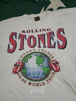 Vintage Brockum Rolling Stones Voodoo Lounge 1994 1995 World Tour Band Chemise L