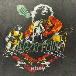 Vintage Led Zeppelin'1977 Tour T-shirt Rock 70 Pink Floyd Rolling Stones De
