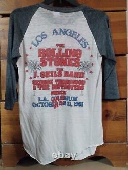 Vintage Les Rolling Stones La. 1981 Tour T-shirt Taille M Les Couteaux. Bien Aimé