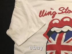 Vintage Les Rolling Stones Shirt 1971 Uk 3d Tour Rare Emblème 3d Tag Bande T L