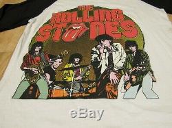 Vintage Les Rolling Stones Shirt Raglan Années 1980 80s De Jagger Keith