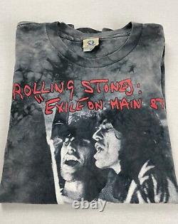Vintage Pierres De Rolling Bleu Liquide Exile Sur Main St Tie Die T-shirt Hommes Sz 2xl