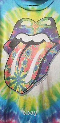 Vintage Rare Liquid Blue La Rolling Stones Colorful Tie T-shirt XL 1994 USA