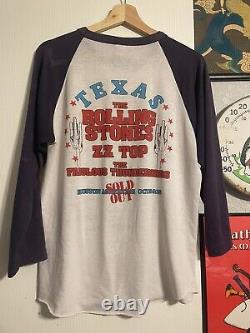 Vintage Rolling Pierres 1981 Raglan Chemise Marine Bleu Houston Texas Top Astrodom