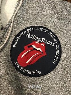 Vintage Rolling Stones - 1981 Jfk Stadium-official Patch Sur Journey Hoodie Zip