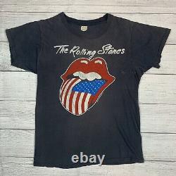 Vintage Rolling Stones 1981 North American Tour Lips T Shirt Original Vtg Taille M