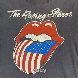 Vintage Rolling Stones 1981 North American Tour Lips T Shirt Original Vtg Taille M