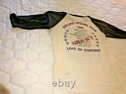 Vintage Rolling Stones 1981 T-shirt Dragon Vendu Tour Taille XL Rare