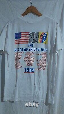Vintage Rolling Stones 1989 Amérique Du Nord Tour T Chemise Taille L USA Made