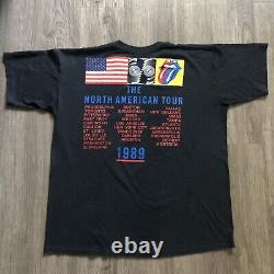 Vintage Rolling Stones 1989 North American Tour Concert T Shirt XL 80's Rock Lip