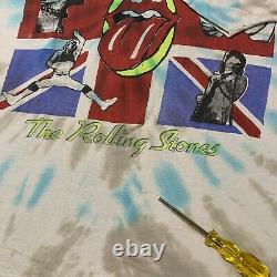 Vintage Rolling Stones 1989 Steel Wheels Tour Band Rock Tie Dye T-shirt Taille L
