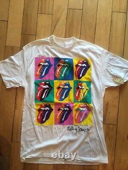 Vintage Rolling Stones 1989 Steel Wheels Tour Shirt Warhol New W Tag Deadstock