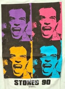 Vintage Rolling Stones 1990 Millésime Original Warhol Mick Jagger Imprimé Chemise