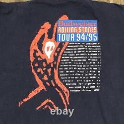 Vintage Rolling Stones 1994 Double Face Tournée Chemise Brockum Taille XL