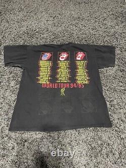 Vintage Rolling Stones 94/95 North American Tour Noir T-shirt Taille L Brockum