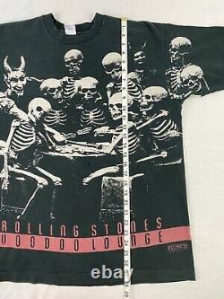 Vintage Rolling Stones 94/95 World Tour Voodoo Lounge All Over Imprimer T-shirt XL