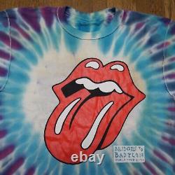 Vintage Rolling Stones Bridges To Babylon Tie Dye 4 Sided Edge Fest Iggy Pop XL