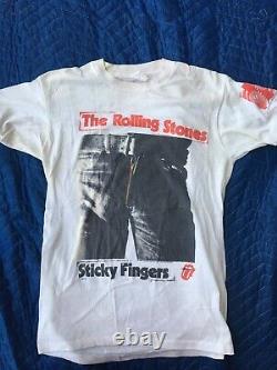 Vintage Rolling Stones Chemise Sticky Doigts L Mick Jagger 1989 Original