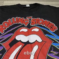 Vintage Rolling Stones Chemise Voodoo Lounge Band Tee 1994 All Over Imprimer Noir L