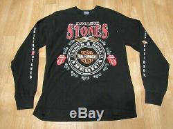 Vintage Rolling Stones Harley Davidson Chemise À Manches Longues 90s Voodoo Lounge 1990