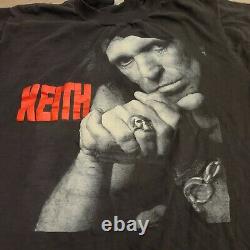 Vintage Rolling Stones Keith Richards X-pensive Winos Tour 1988 T-shirt USA XL