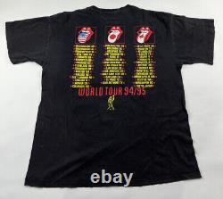 Vintage Rolling Stones North American Tour Chemise Noir Homme Taille XL USA Rare 90