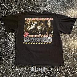 Vintage Rolling Stones Pas De Sécurité 1999 Us Tour T-shirt Tee Mens Taille XL Black