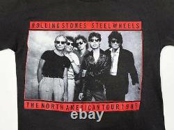 Vintage Rolling Stones Shirt Steel Wheels Tour 80s 1989 Concert Band Tee V7