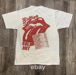Vintage Rolling Stones Steel Wheels 1989 Concert Tour Tshirt Both Sides White S1