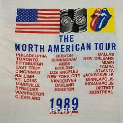 Vintage Rolling Stones Steel Wheels'89 Tour T-shirt Sz XL North American 1980