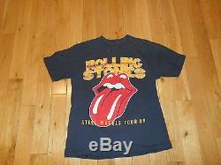 Vintage Rolling Stones Steel Wheels N. Américain 1989 Épuisé Tour Shirt Des Hommes Lg