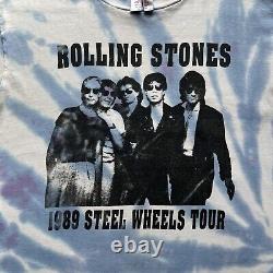 Vintage Rolling Stones Steel Wheels Tour Shirt XL White 90s Band Rock Music